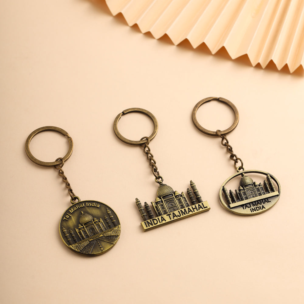Taj Mahal Keychain Set Of Three (3.5 Inch) Vedansh Craft