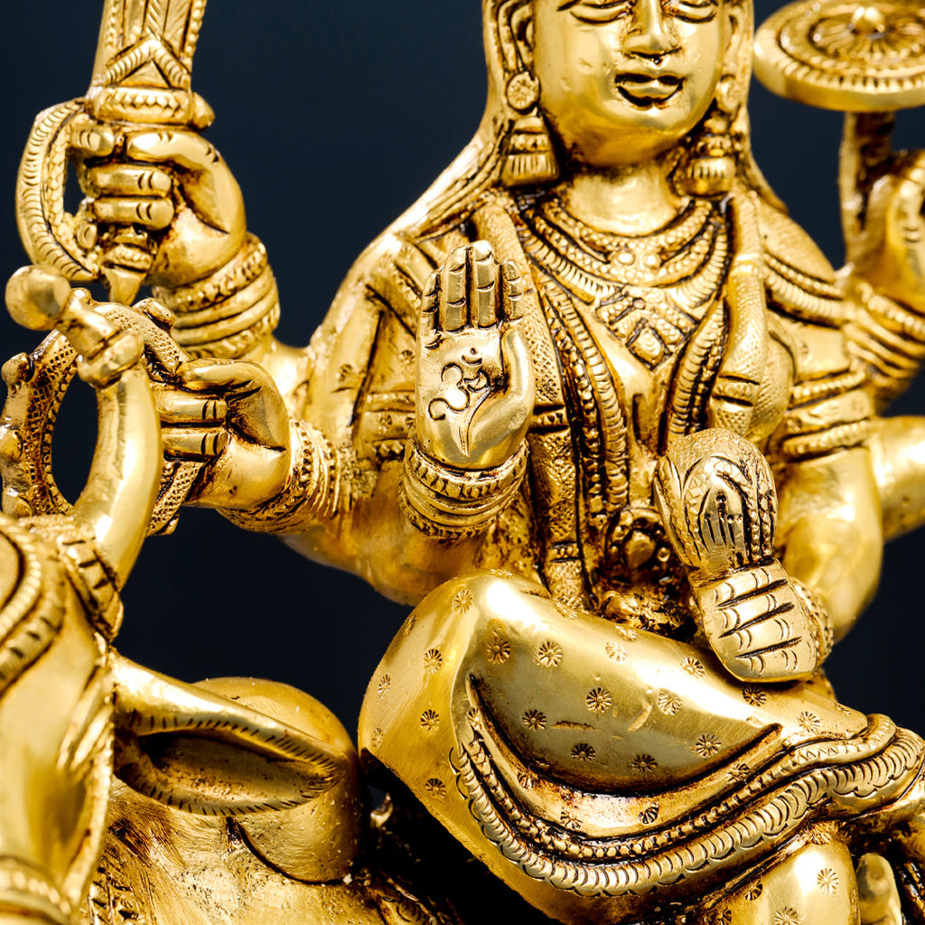 Brass Goddess Durga Sitting On Nandi Statue (13 Inch) Vedansh Craft