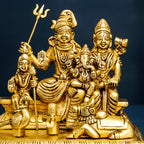Brass Superfine Sitting Shiva Family Statue (7 Inch) Vedansh Craft