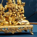 Brass Superfine Sitting Shiva Family Statue (7 Inch) Vedansh Craft