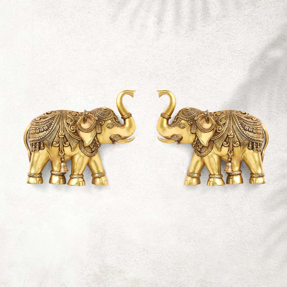 Brass Elephant Wall Hanging Set (15 Inch) Vedansh Craft