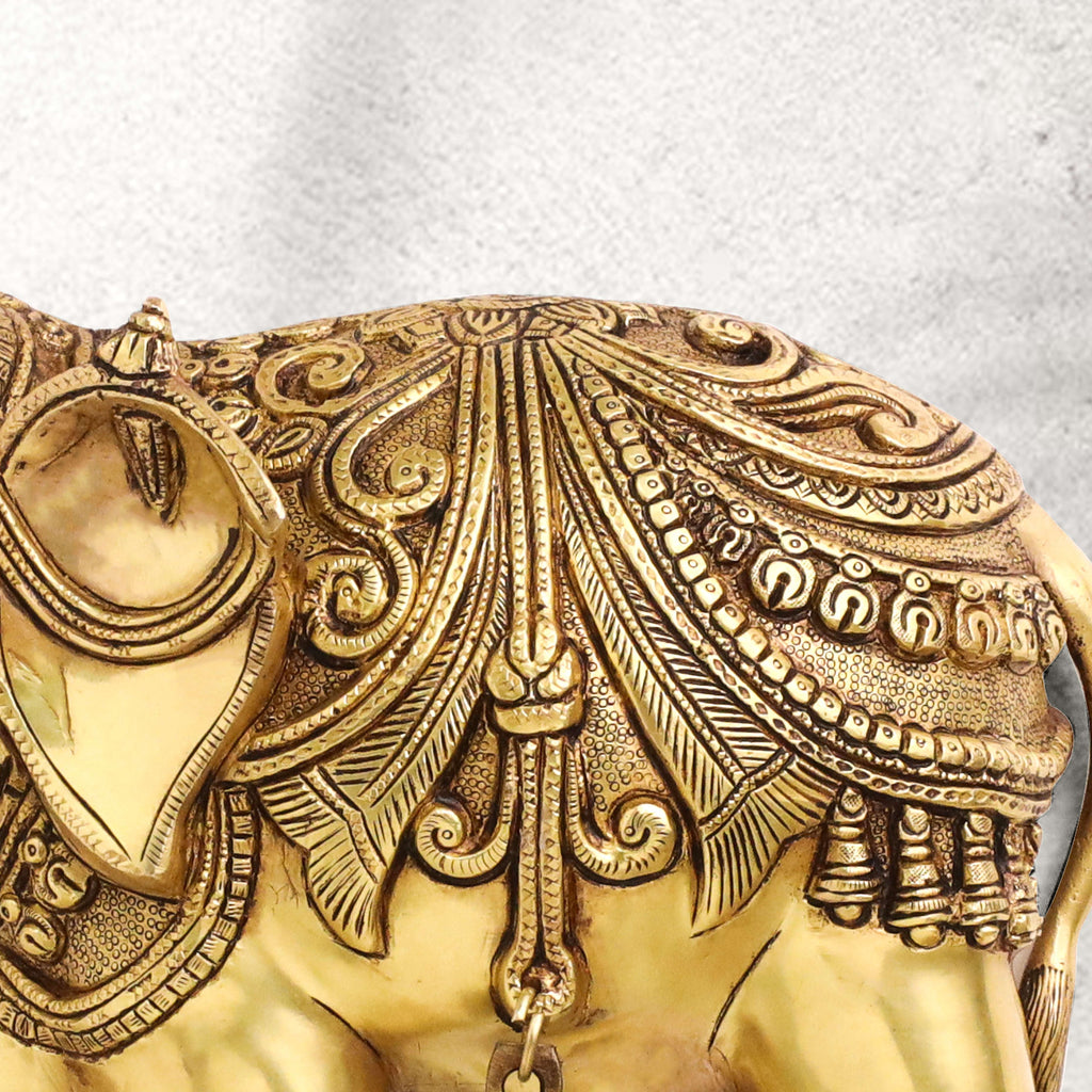 Brass Elephant Wall Hanging Set (15 Inch) Vedansh Craft