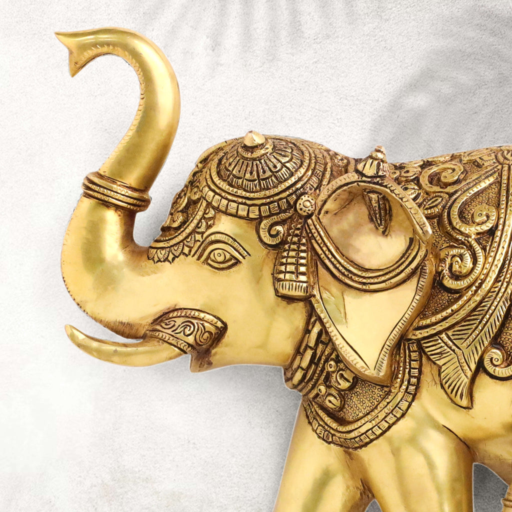 Brass Elephant Wall Hanging Set (15 Inch) Vedansh Craft