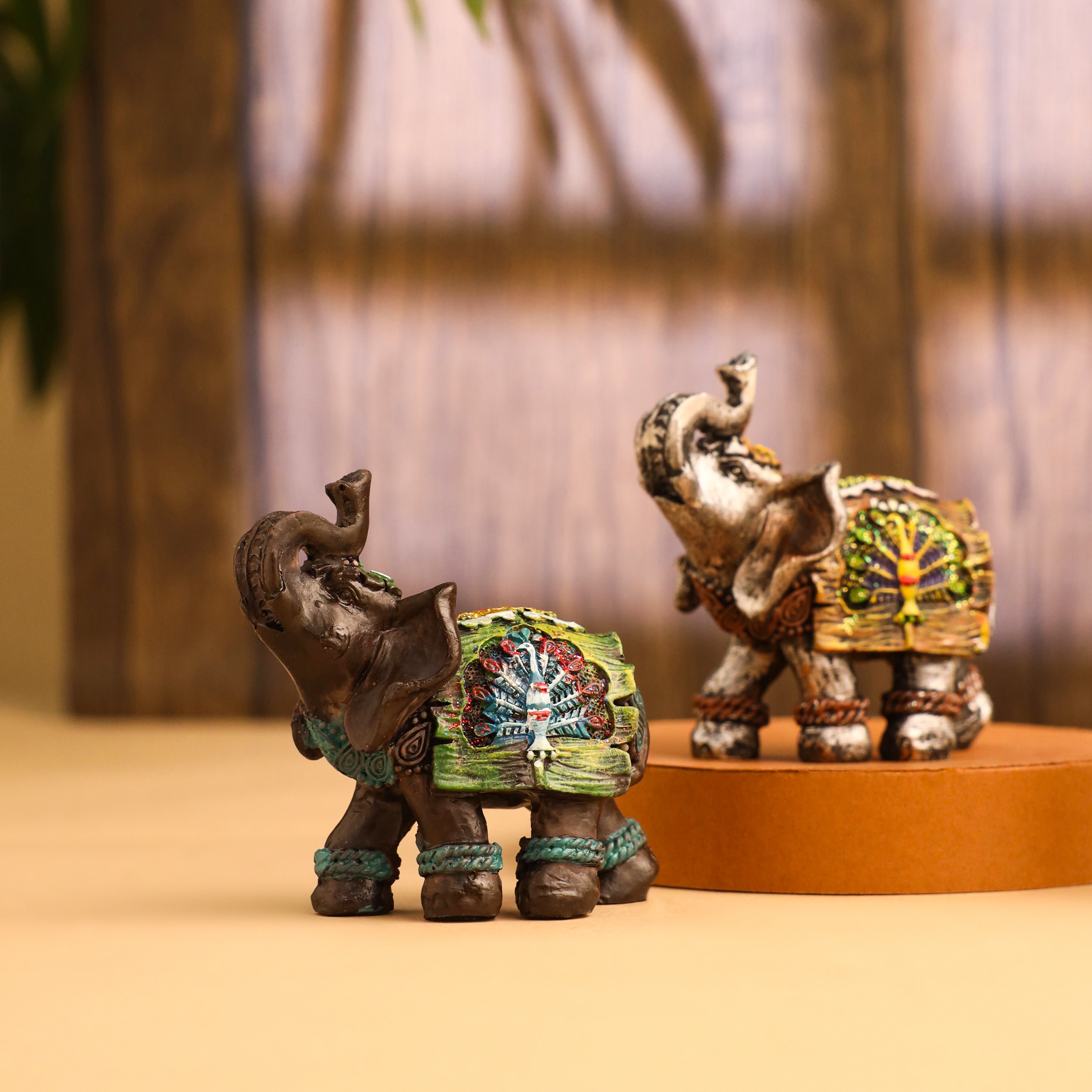 Polyresin Elephant Statue (Set Of 3) Vedansh Craft