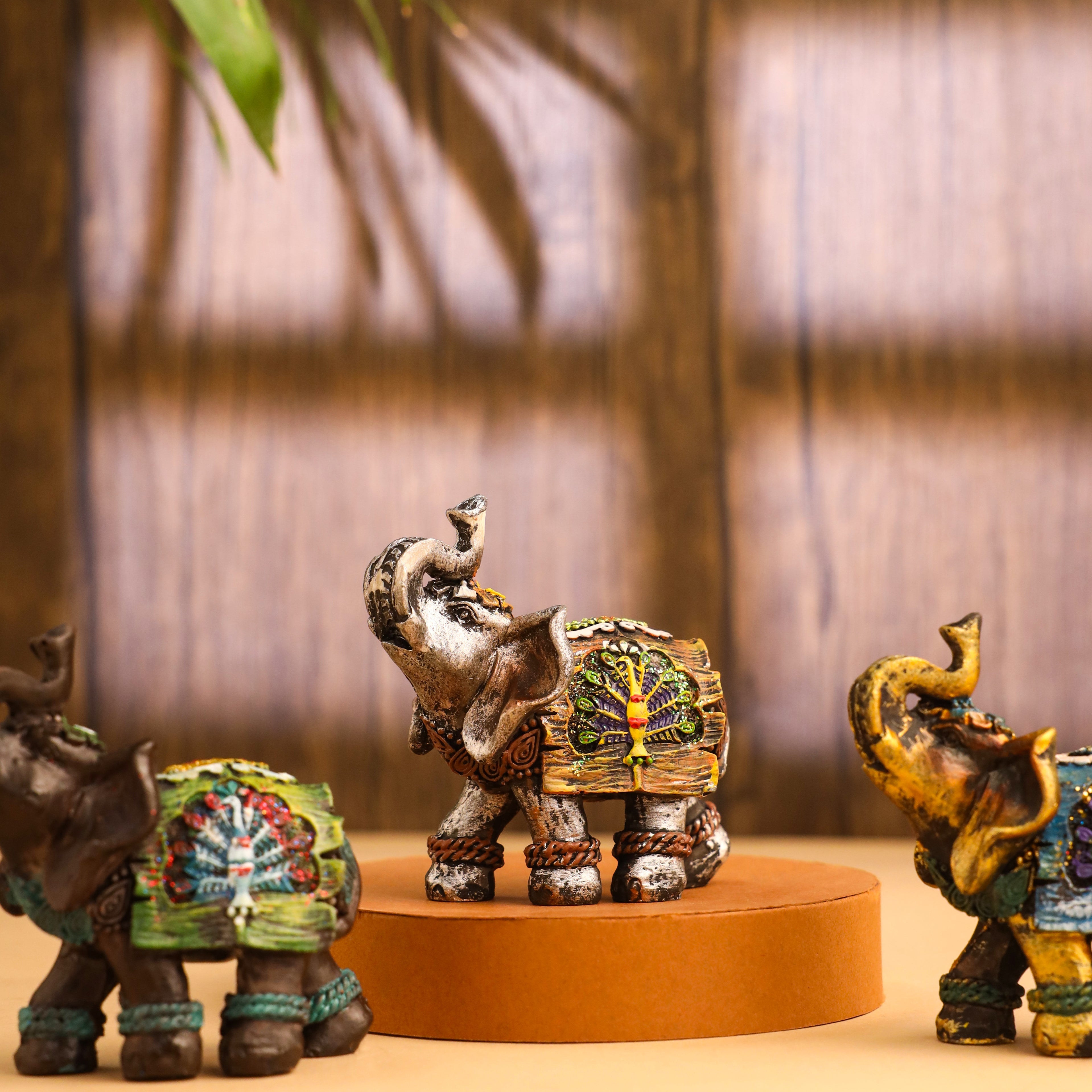 Polyresin Elephant Statue (Set Of 3) Vedansh Craft