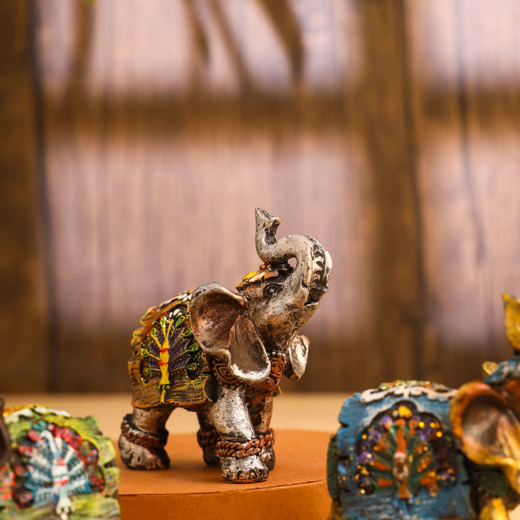 Polyresin Elephant Statue (Set Of 3) Vedansh Craft