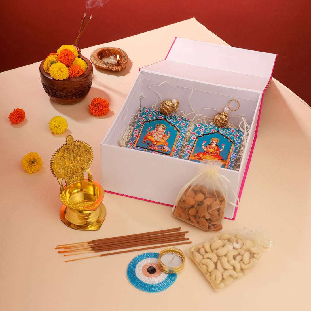 Brass Ashtalakshmi Diya Festive Gift Hamper Vedansh Craft