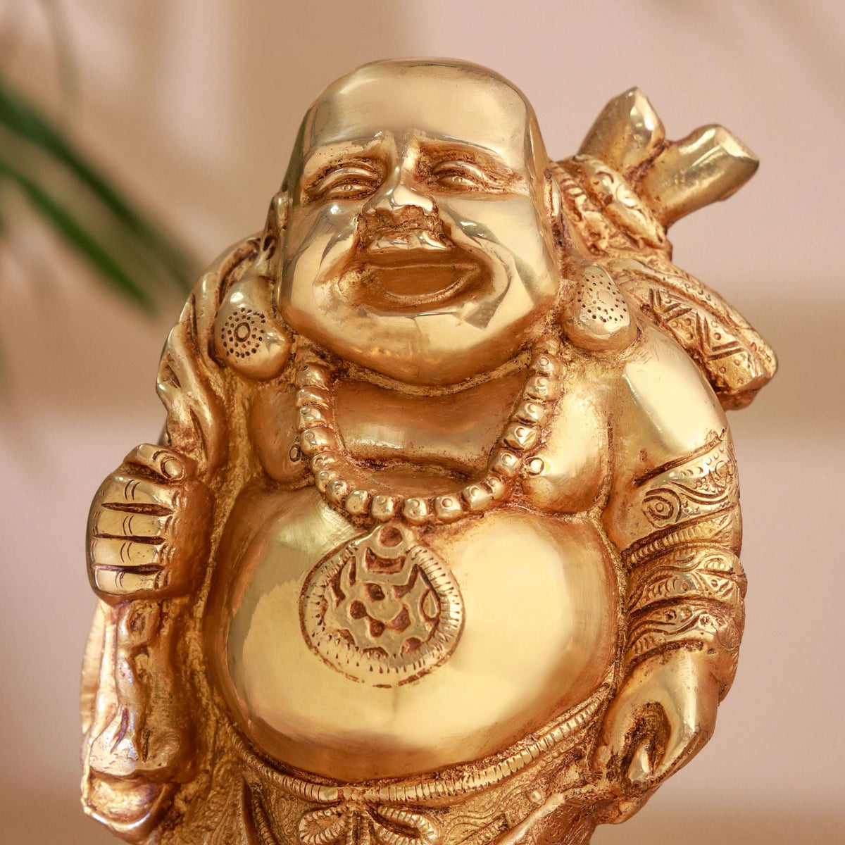 Brass Laughing Buddha Statue (9.5 Inch) Vedansh Craft