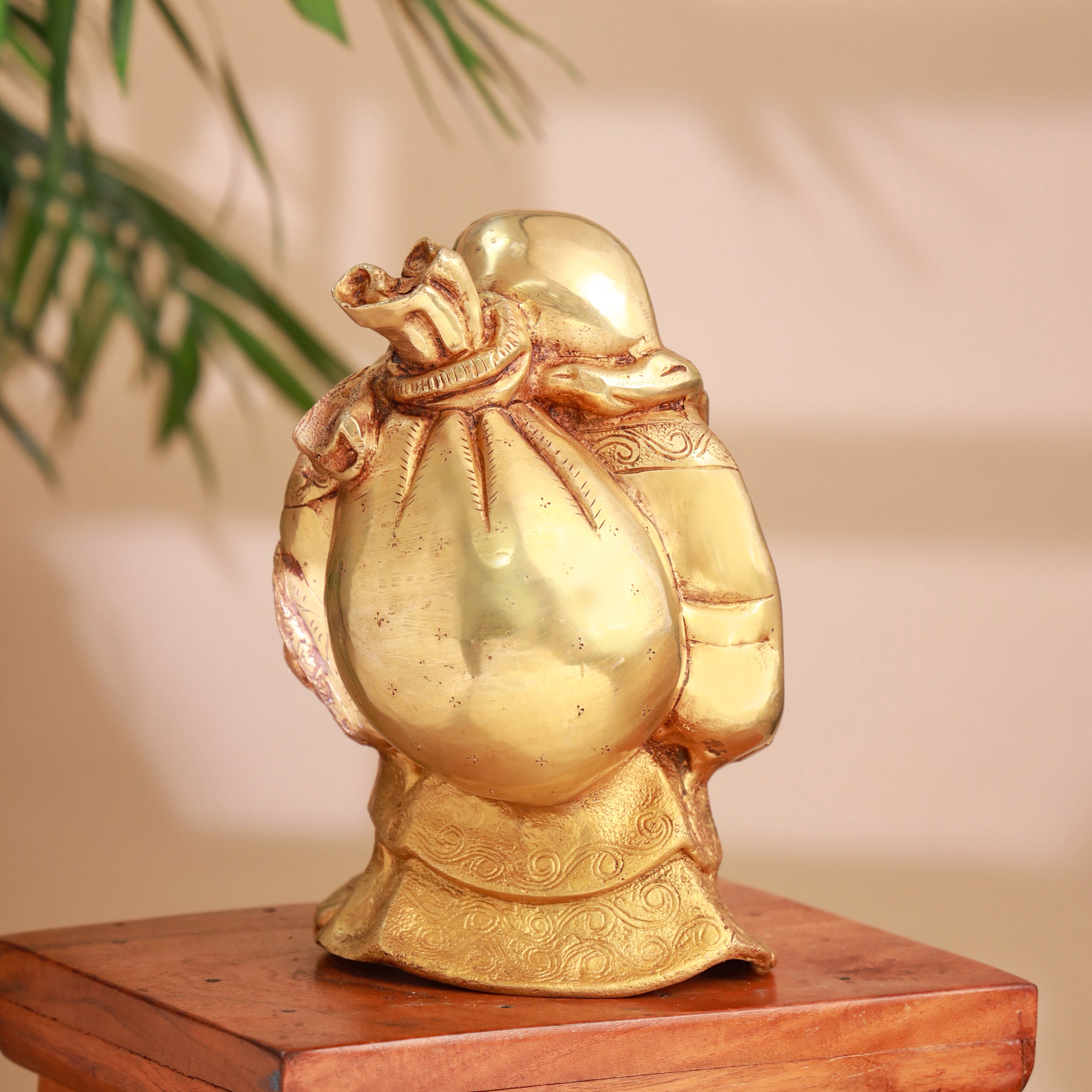 Brass Laughing Buddha Statue (9.5 Inch) Vedansh Craft