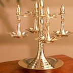 Brass Decorative Multi Wick Lamp (10.5 Inch) Vedansh Craft