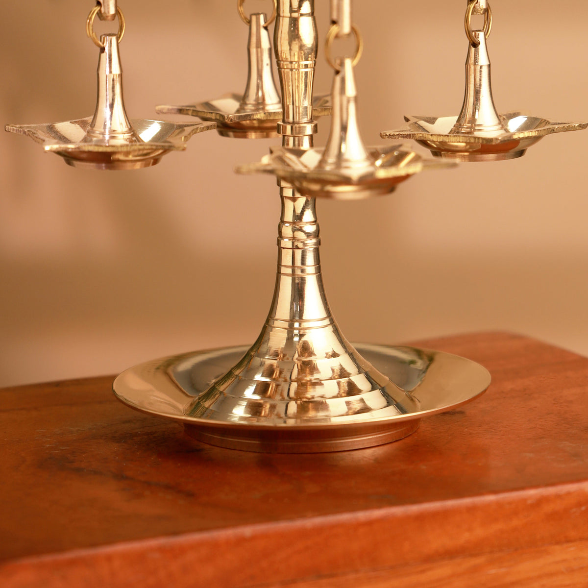 Brass Decorative Multi Wick Lamp (10.5 Inch) Vedansh Craft