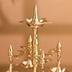 Brass Decorative Multi Wick Lamp (10.5 Inch) Vedansh Craft