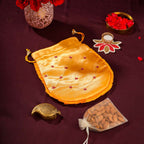 Brass Sindoor Box & Tortoise Diya Shrinathji Festive Potli/Hamper Vedansh Craft