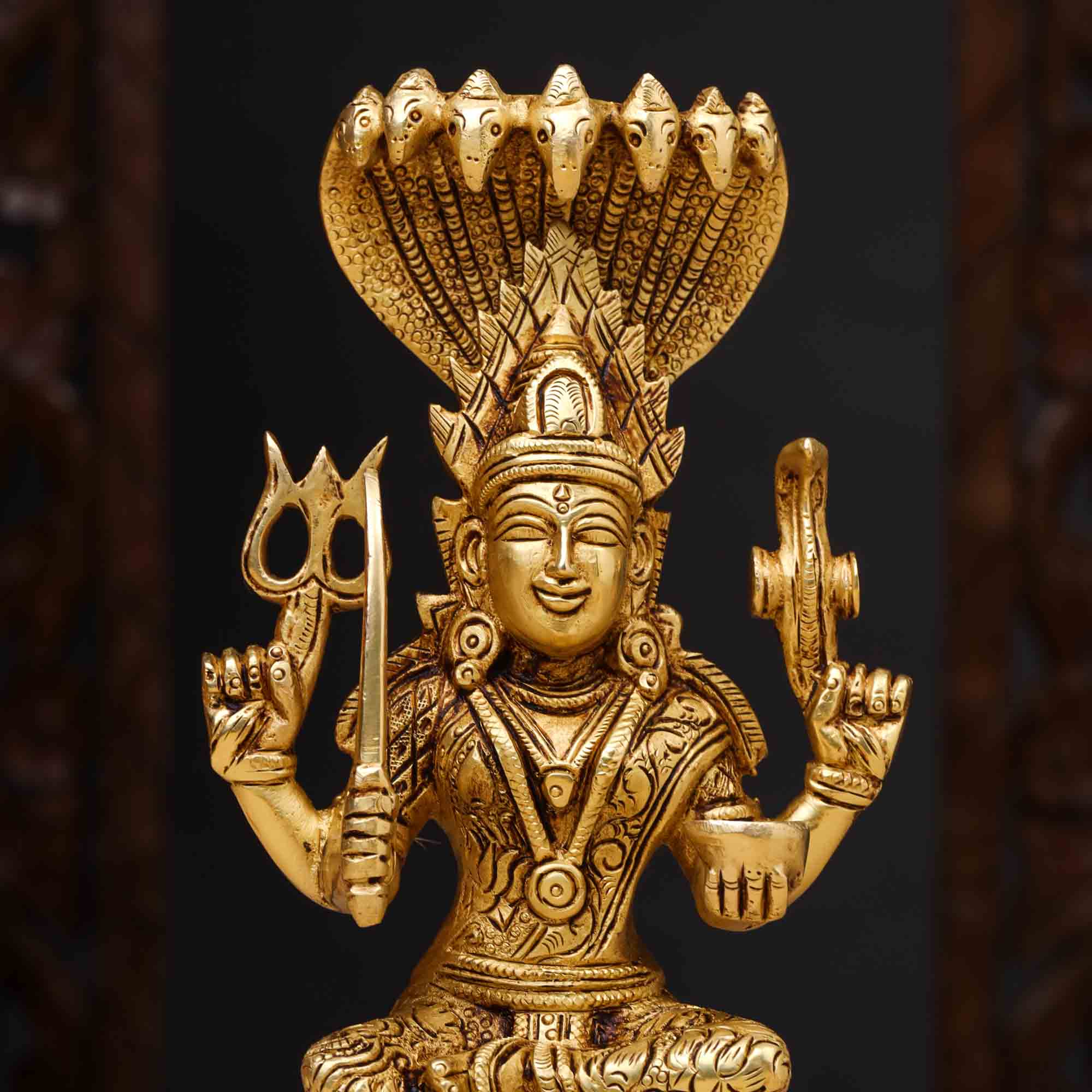 Brass Sitting Karumari Amman Idol (8.5 Inch) Vedansh Craft