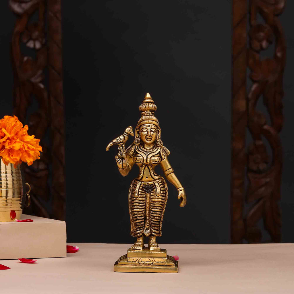 Brass Madurai Meenakshi Devi Idol (7.5 Inch) Vedansh Craft