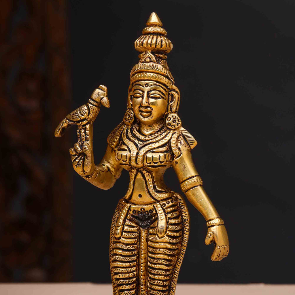 Brass Madurai Meenakshi Devi Idol (7.5 Inch) Vedansh Craft