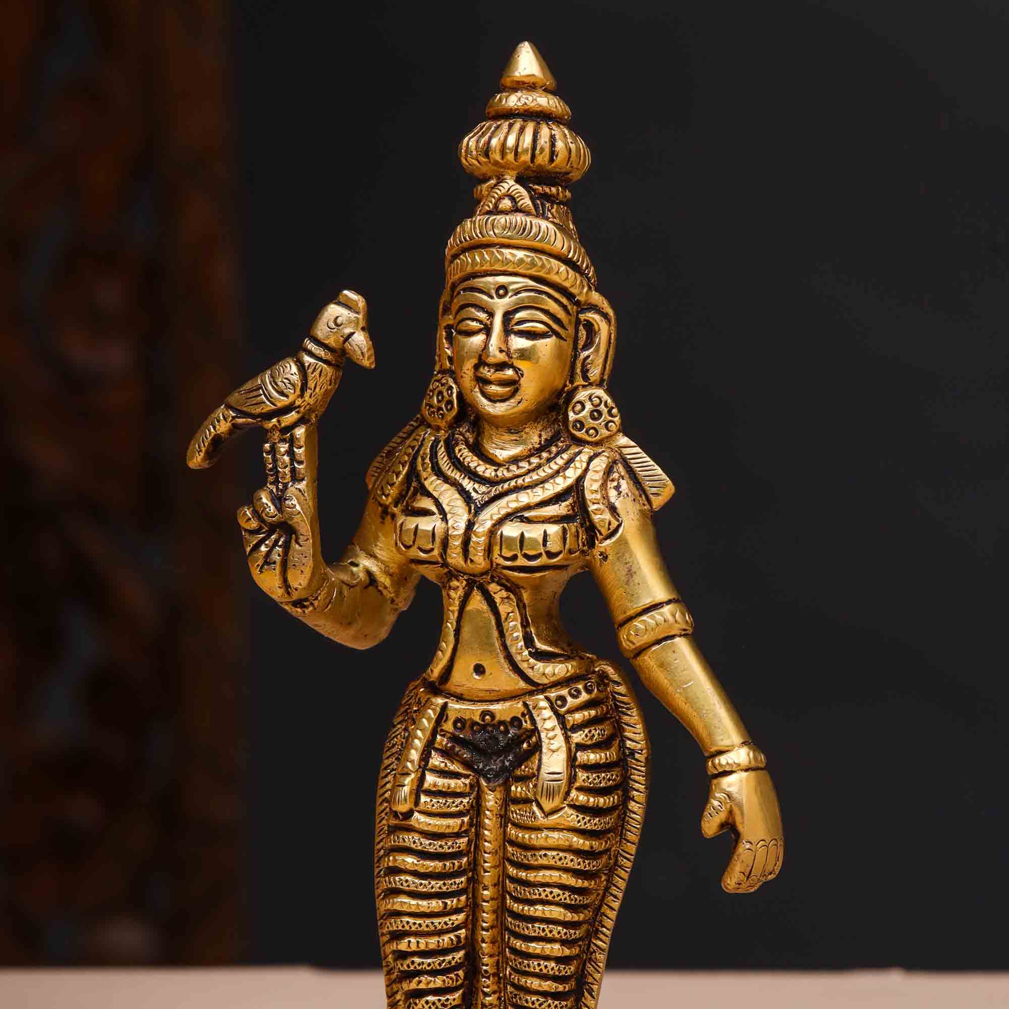 Brass Madurai Meenakshi Devi Idol (7.5 Inch) Vedansh Craft