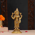 Brass Standing Goddess Lakshmi Idol (9 Inch) Vedansh Craft