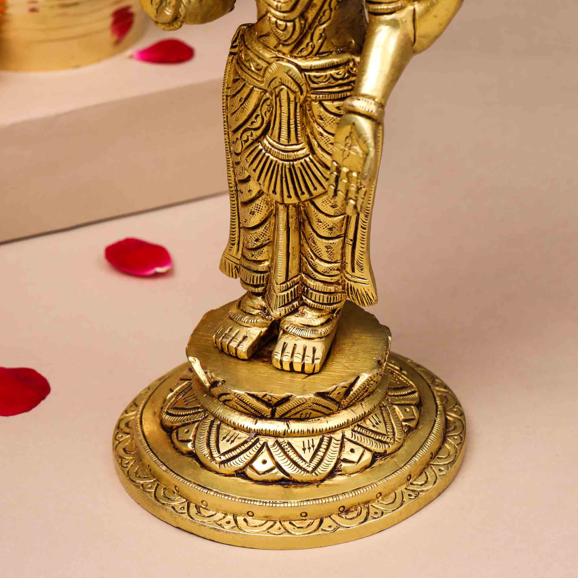 Brass Standing Goddess Lakshmi Idol (9 Inch) Vedansh Craft