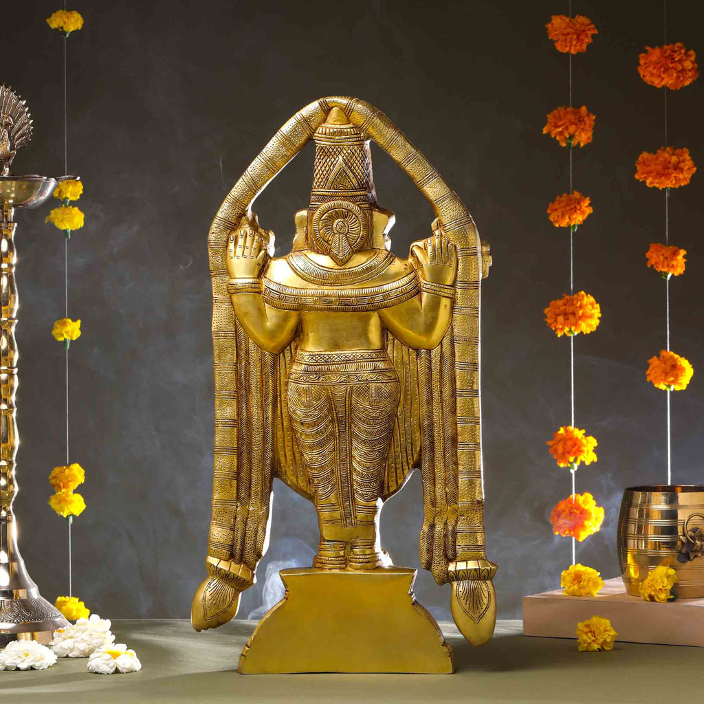 Brass Tirupati Balaji/Venkateshwar Idol (21 Inch) Vedansh Craft