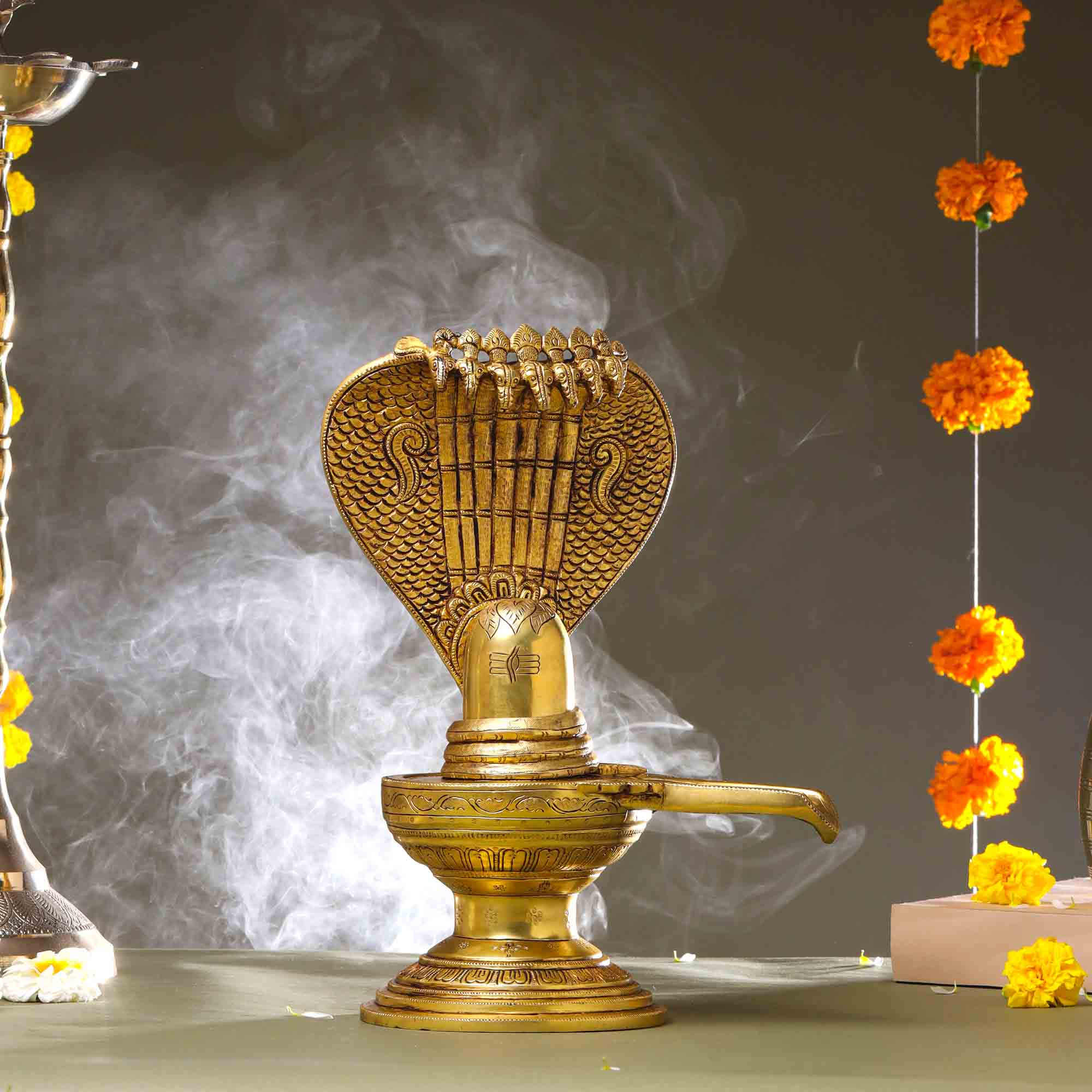 Brass Superfine Shivling/Shivlingam Idol Vedansh Craft