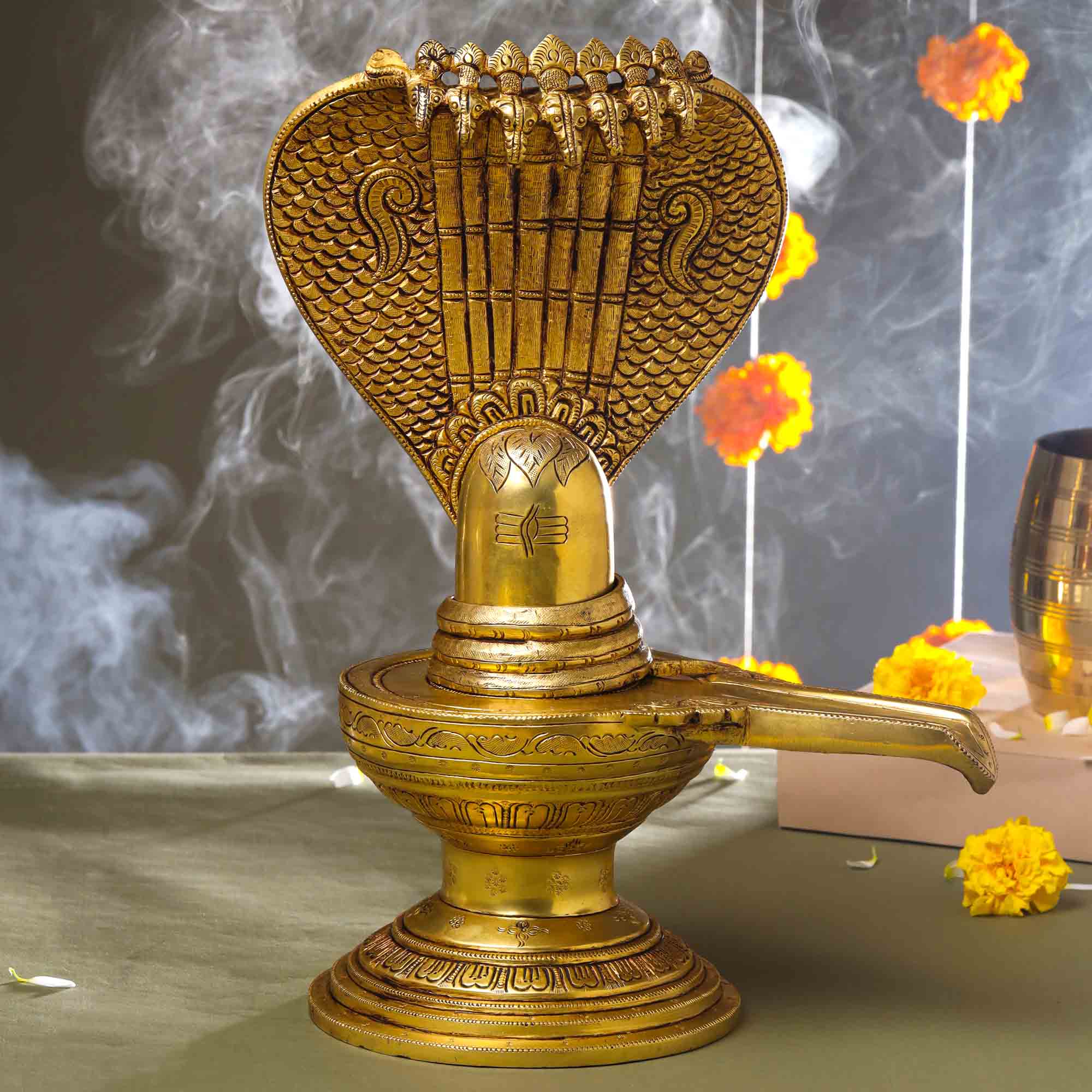 Brass Superfine Shivling/Shivlingam Idol Vedansh Craft
