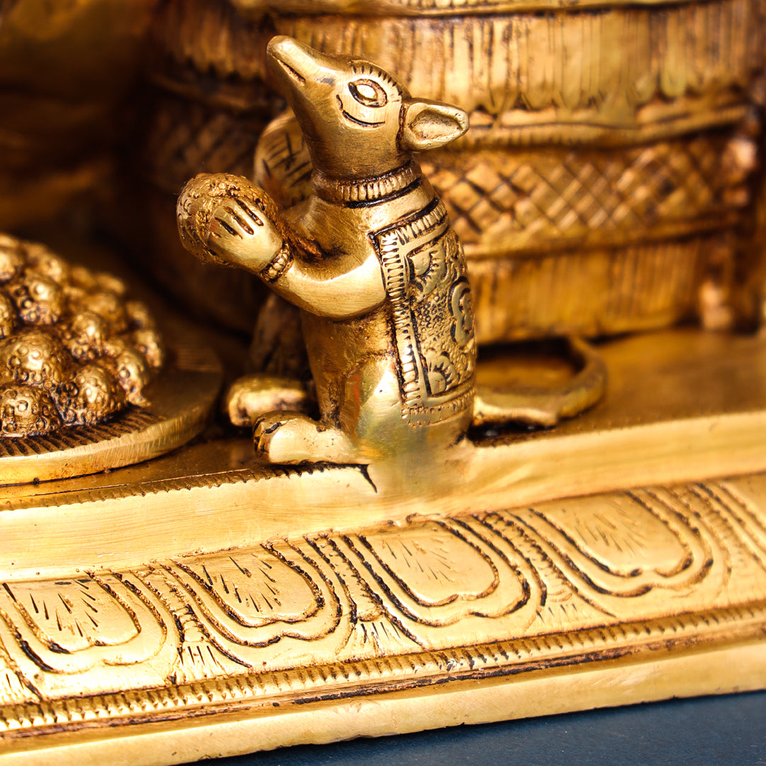 Brass Superfine Lord Sitting Ganesha Idol (17.5 Inch) Vedansh Craft
