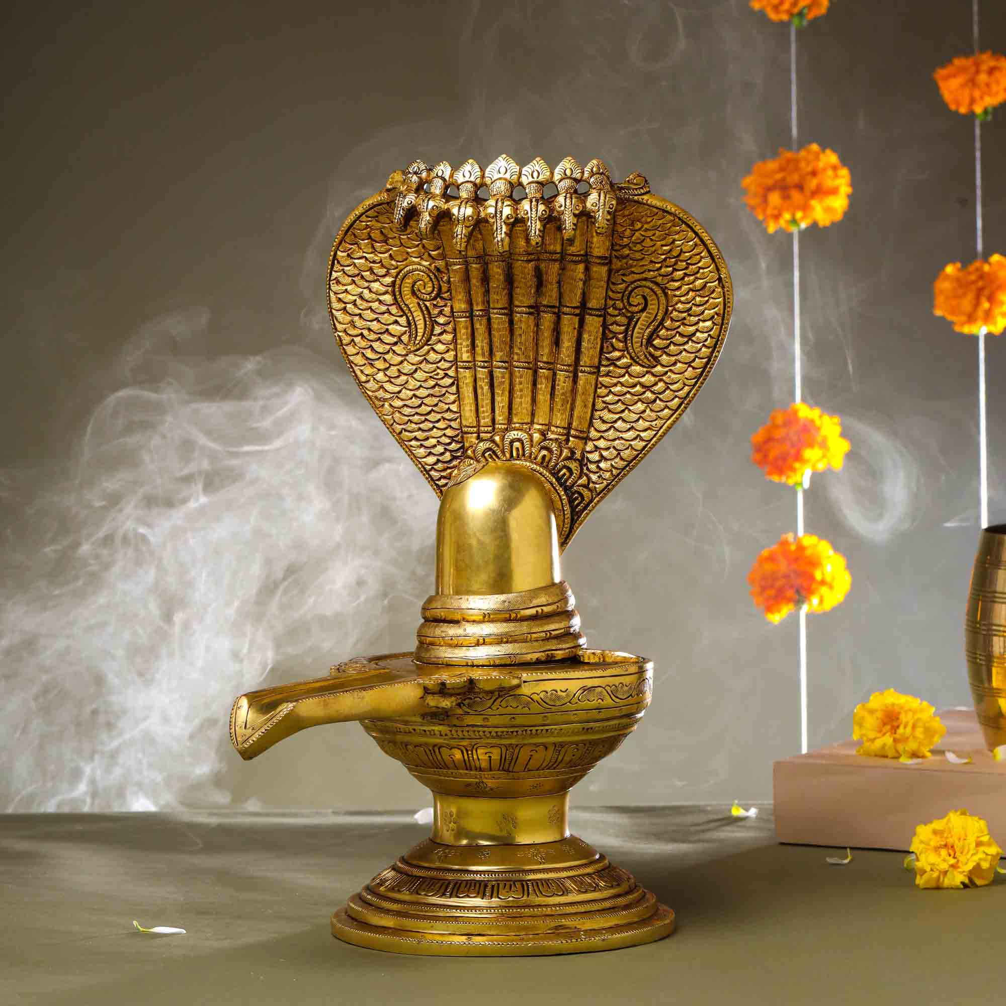 Brass Superfine Shivling/Shivlingam Idol Vedansh Craft