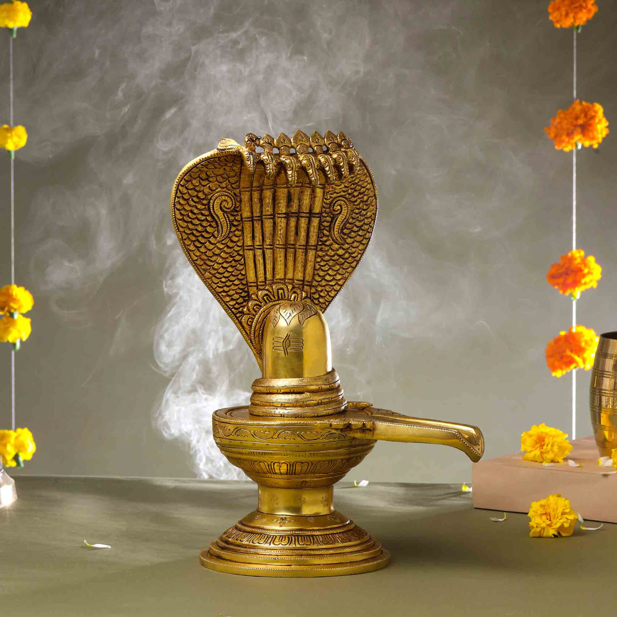 Brass Superfine Shivling/Shivlingam Idol Vedansh Craft