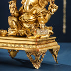 Brass Lord Sitting Ganesha Chowki Idol (12 Inch) Vedansh Craft
