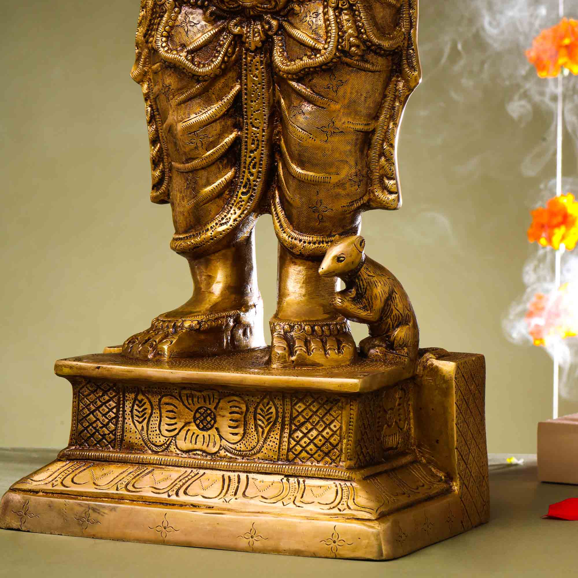 Brass Superfine Standing Ganesha Statue (27 Inch) Vedansh Craft