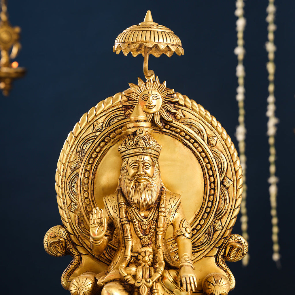 Brass Maharaja Agrasen On Throne (18.5 Inch) Vedansh Craft