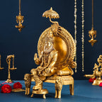 Brass Maharaja Agrasen On Throne (18.5 Inch) Vedansh Craft
