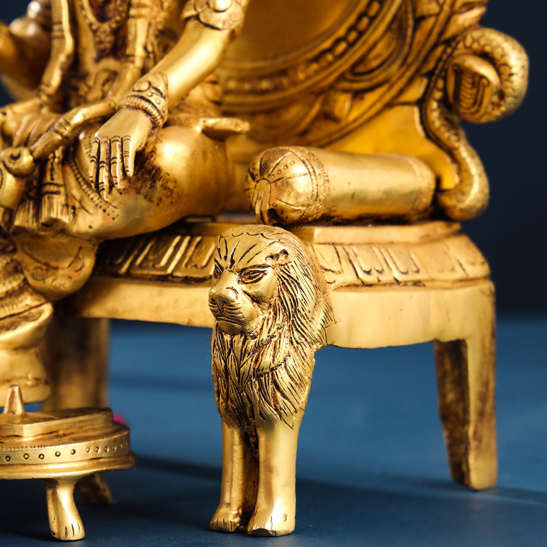 Brass Maharaja Agrasen On Throne (18.5 Inch) Vedansh Craft