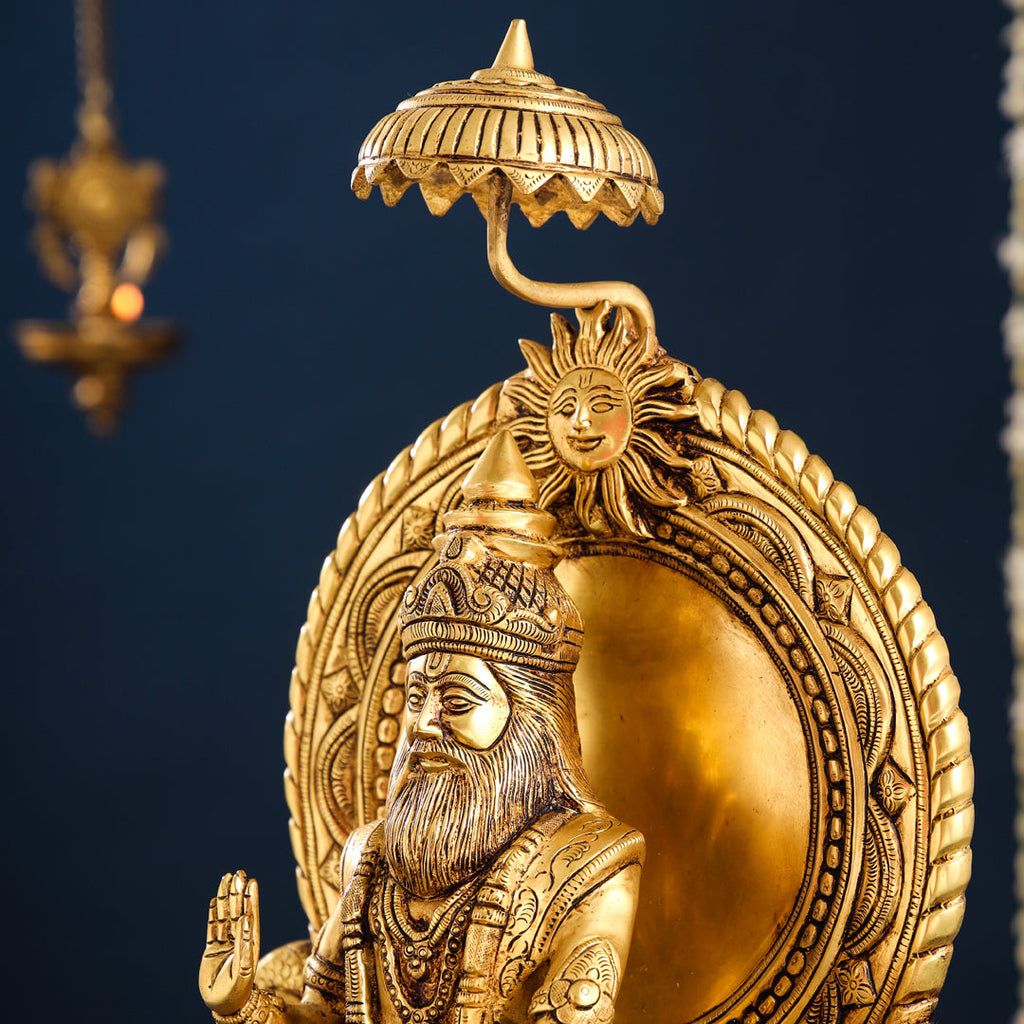 Brass Maharaja Agrasen On Throne (18.5 Inch) Vedansh Craft