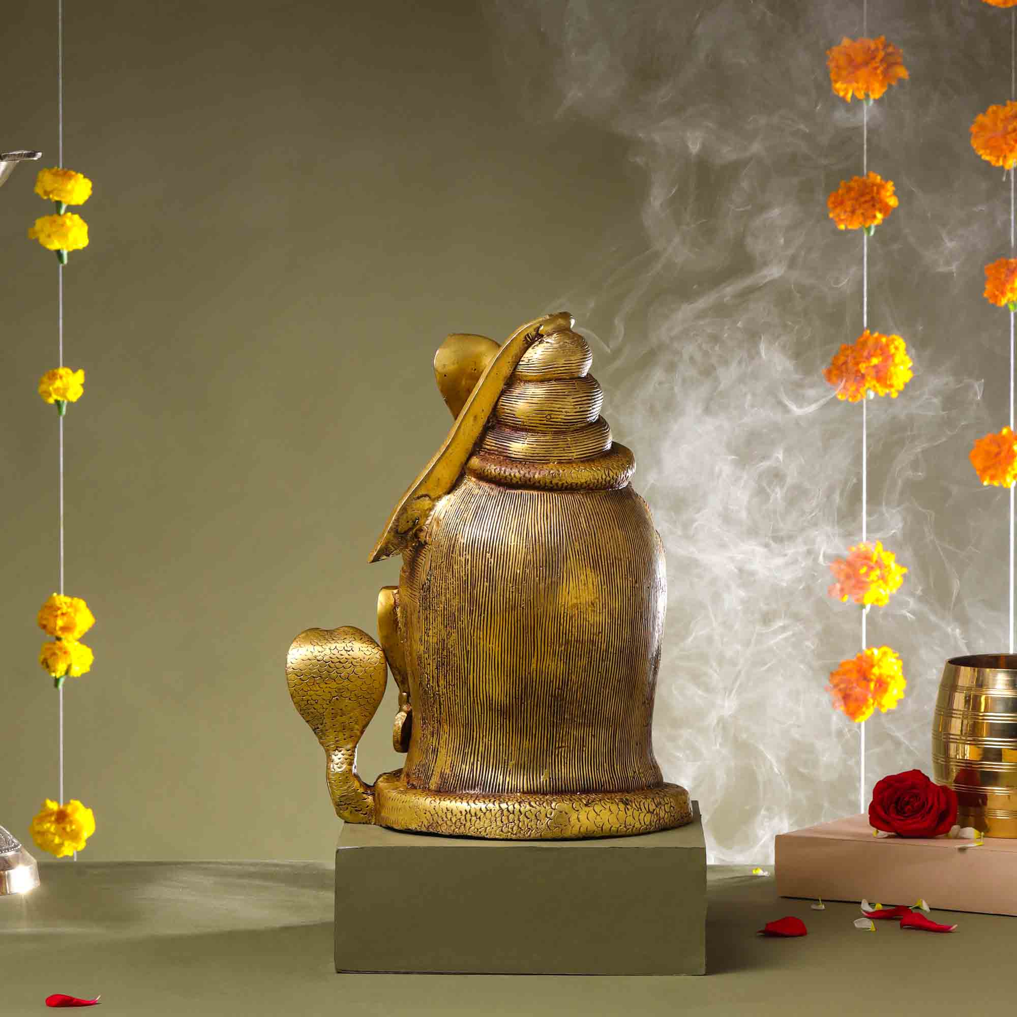 Brass Shiva Head Statue (12 Inch) Vedansh Craft