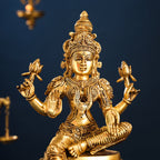Brass Superfine Goddess Sitting Lakshmi Idol (14.5 Inch) Vedansh Craft