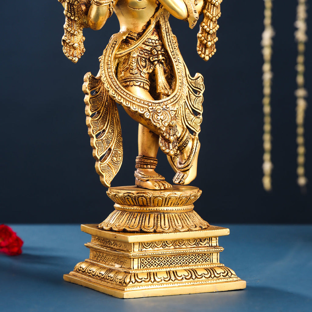 Brass Standing Krishna Statue (19.5 Inch) Vedansh Craft