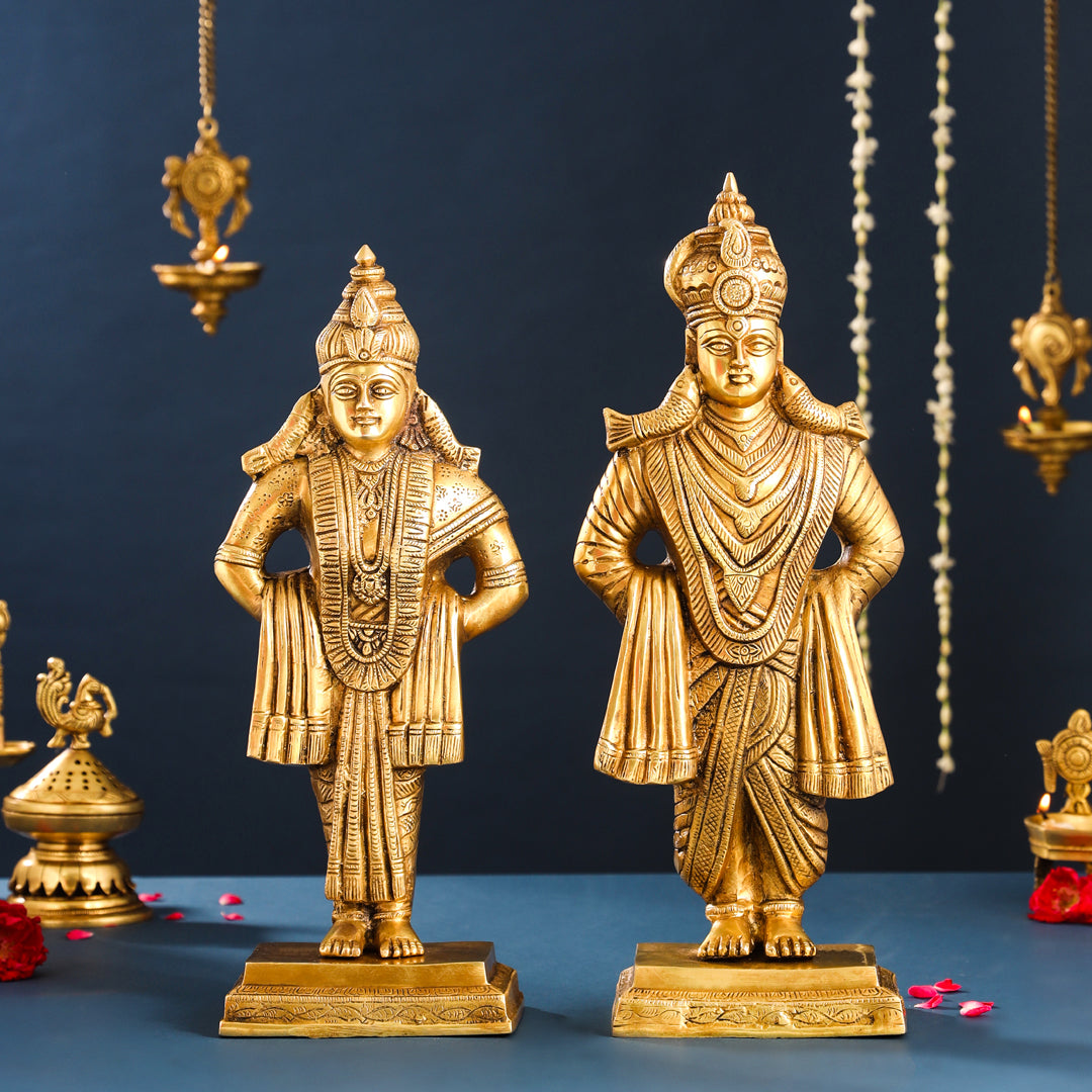 Brass Vitthal Rukmini Idols Set Vedansh Craft