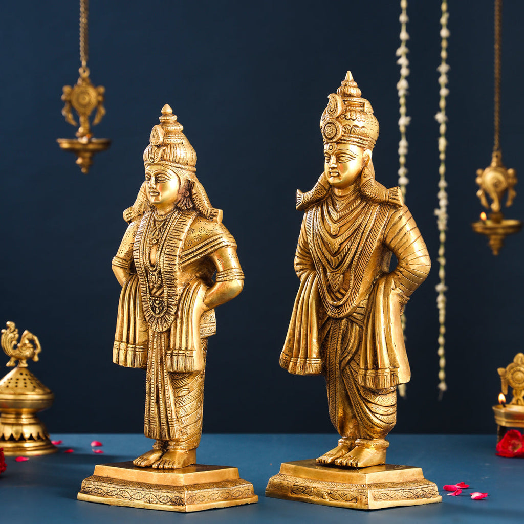 Brass Vitthal Rukmini Idols Set Vedansh Craft