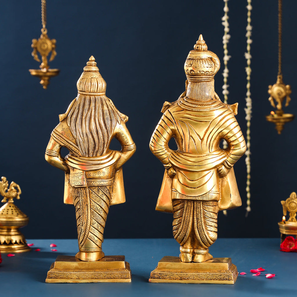 Brass Vitthal Rukmini Idols Set Vedansh Craft