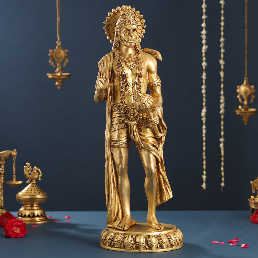 Brass Standing Hanuman Idol (23 Inch) Vedansh Craft