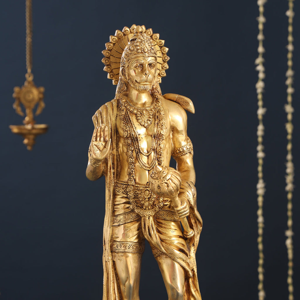 Brass Standing Hanuman Idol (23 Inch) Vedansh Craft