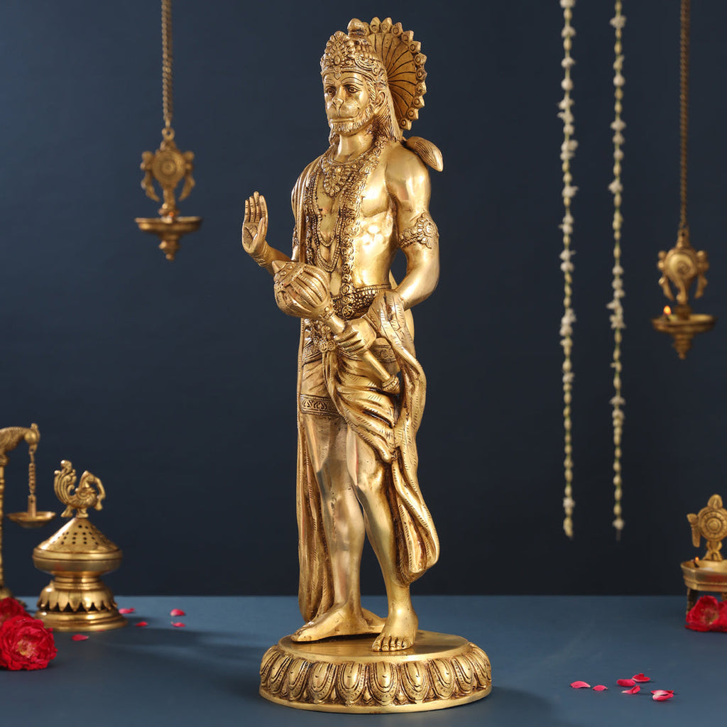 Brass Standing Hanuman Idol (23 Inch) Vedansh Craft