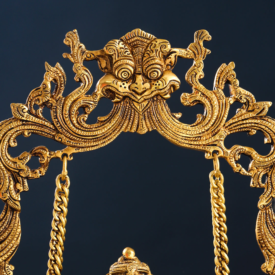 Brass Superfine Sitting Ganesha On Swing/Jhula (18.5 Inch) Vedansh Craft