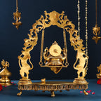 Brass Superfine Sitting Ganesha On Swing/Jhula (18.5 Inch) Vedansh Craft