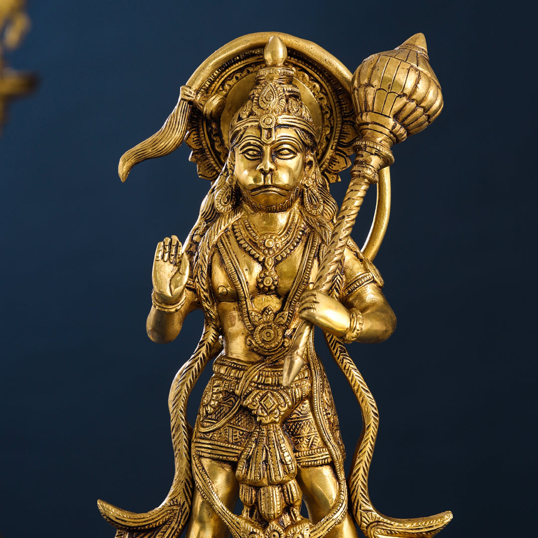 Brass Standing Hanuman Idol (15.5 Inch) Vedansh Craft