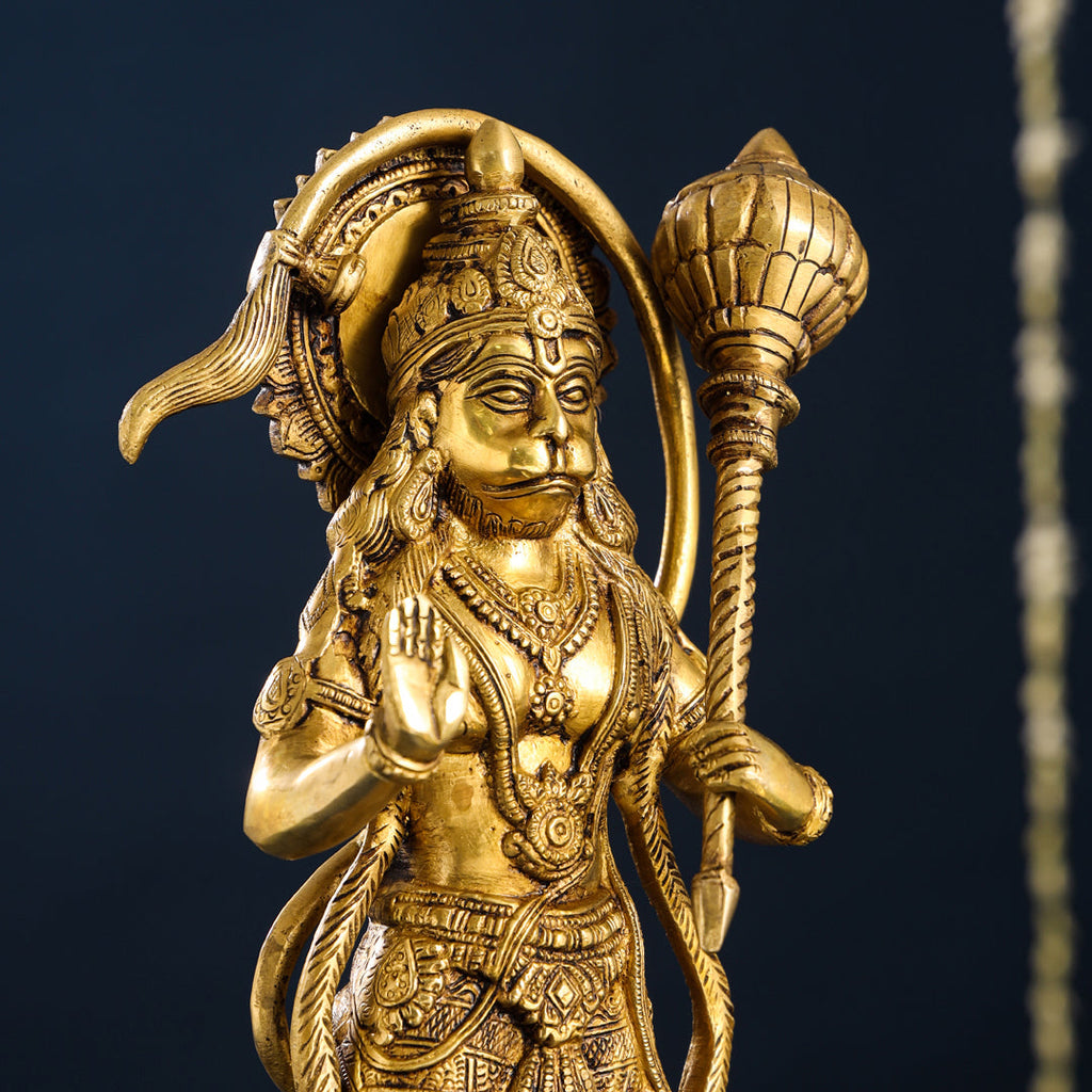 Brass Standing Hanuman Idol (15.5 Inch) Vedansh Craft