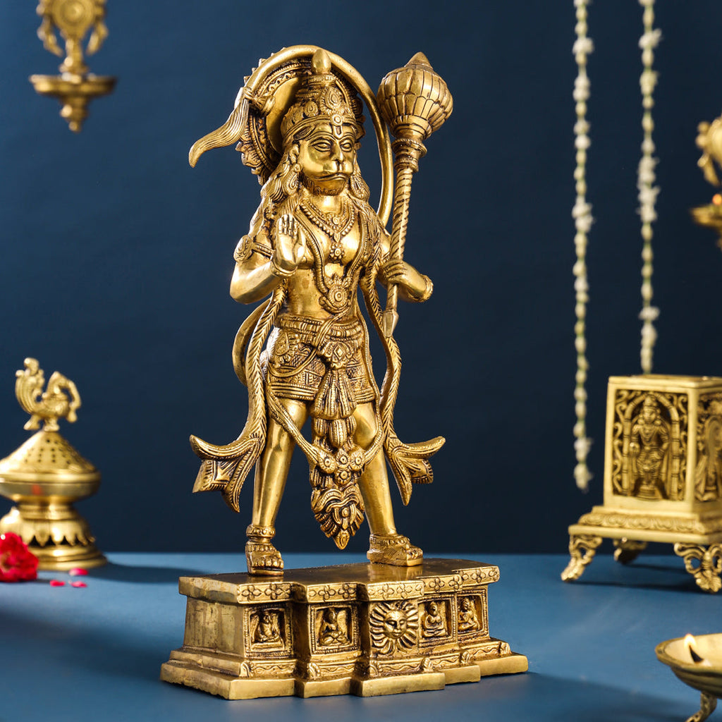 Brass Standing Hanuman Idol (15.5 Inch) Vedansh Craft