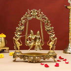 Brass Superfine Sitting Radha Krishna Jhula (18 Inch) Vedansh Craft
